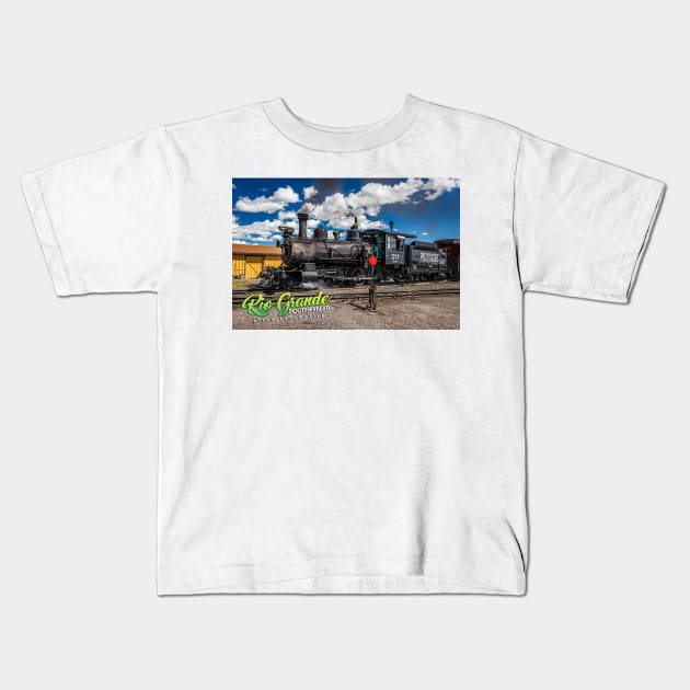 Rio Grande Southern 20 Steam Locomotive at Antonito Colorado Kids T-Shirt by Gestalt Imagery